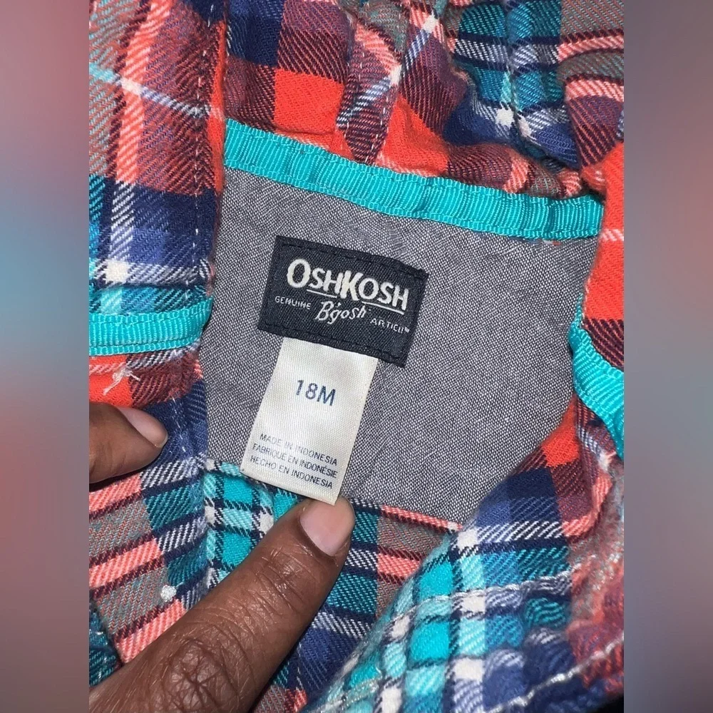 OshKosh B'gosh Vibrant Plaid Shirt and Carters Jeans Outfit 18 Months